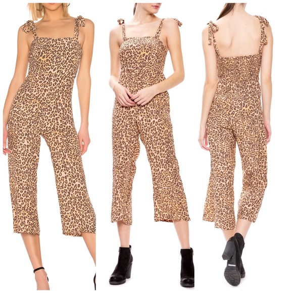 Faithfull the Brand Pants - Faithfull the Brand Elsa Leopard Capri Jumpsuit